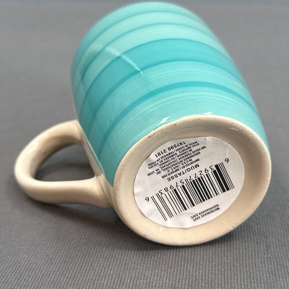 Royal Norfolk Turquoise Swirl Stoneware Coffee Tea Mugs Cabin Farmhouse MOD New - Picture 8 of 14